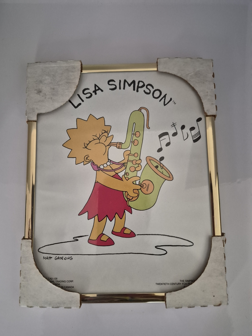 Vintage Lisa Simpson Saxophone Art Print Framed